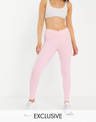 Vai21 Wrap Over Leggings In Pastel Pink