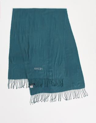 VAI21 XL fringe scarf in blue - ASOS Price Checker