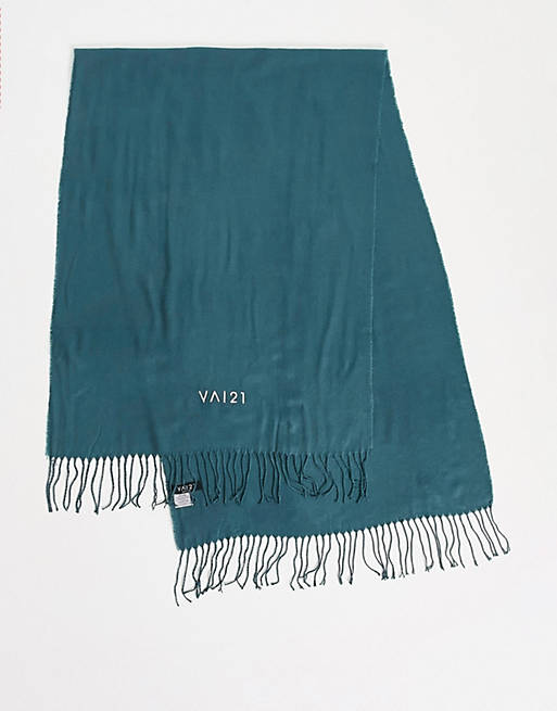 VAI21 XL fringe scarf in blue