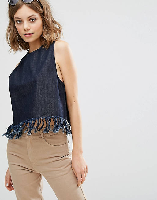 Vale Relaxed Fit Tank With Fray Edge