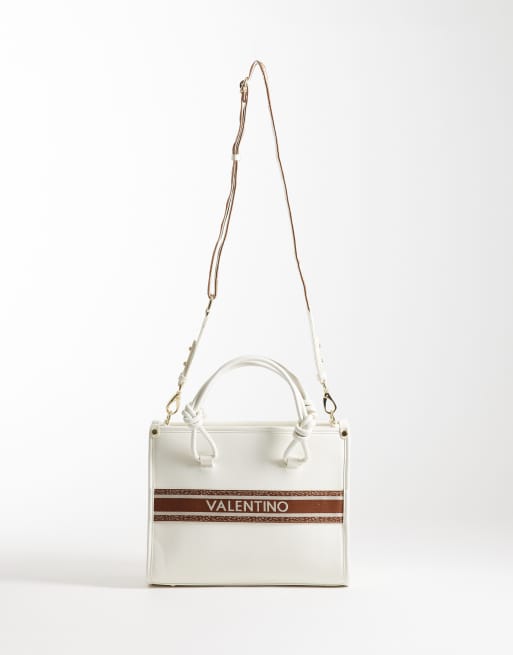 Valentino - Aella - Maxi borsa a libro color panna e cuoio