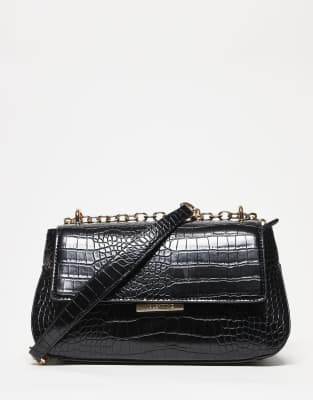 Valentino Valentino Afrodite snake shoulder bag with crossbody strap in black - BLACK