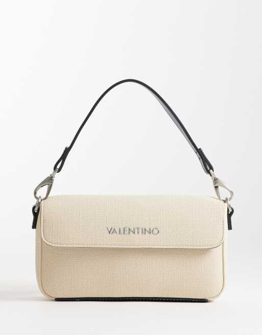 Valentino - Alexia - Borsa da spalla estiva color crema e nera 