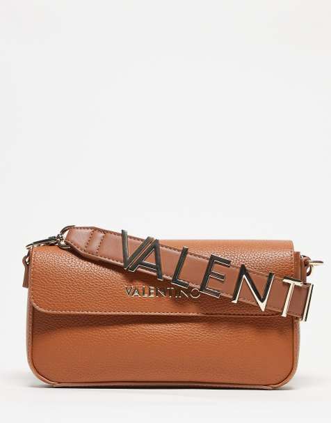 Valentino - Alexia - Brun skuldertaske med crossbody-rem og flaplukning - view 1
