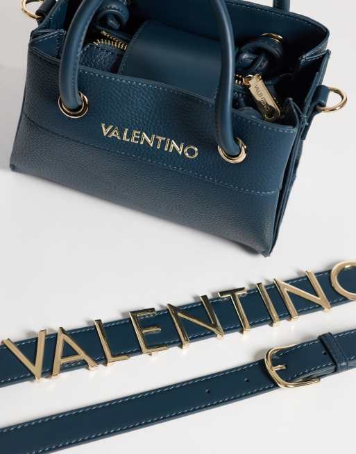 Valentino Alexia crossbodytas met handvat in diep teal, 3 van 4