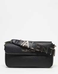 Valentino Alexia flap shoulder bag with crossbody strap in black - BLACK