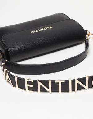 Valentino Alexia flap shoulder bag with crossbody strap in black - BLACK