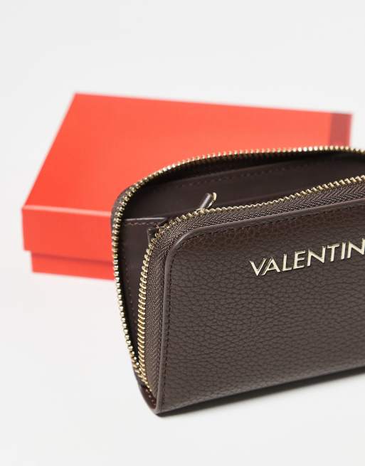 Valentino – Alexia – Geldbörse mit Kartenfächern in Dunkelbraun mit umlaufendem Reißverschluss, 2 von 3
