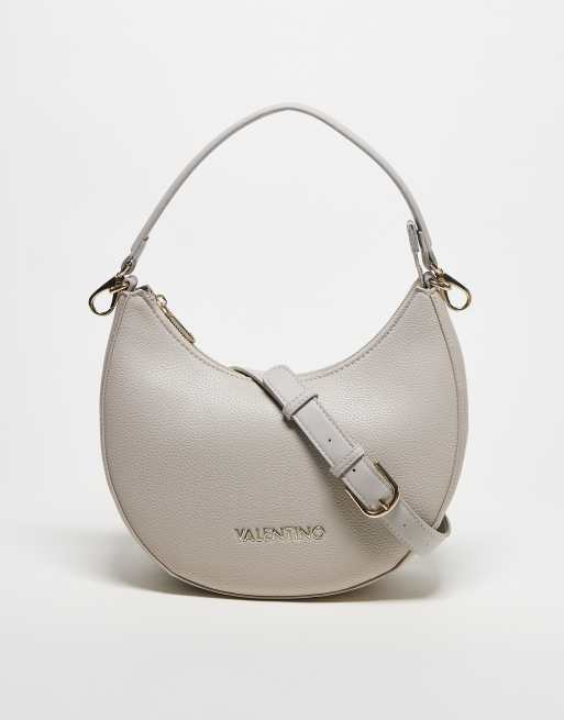 Valentino - Alexia - Lysegrå skuldertaske med aftagelig crossbody-rem