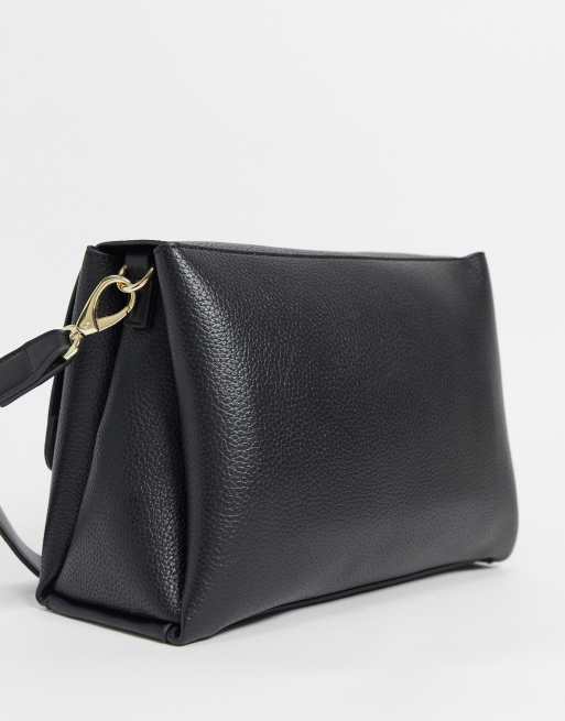 Valentino Alexia metal logo strap cross body bag in black, 2 of 4