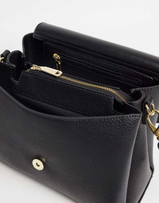 Valentino Alexia metal logo strap cross body bag in black, 4 of 4