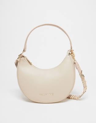 Valentino alexia saddle shoulder bag in ecru-White