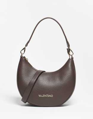 Valentino - Alexia - Schultertasche in Dunkelbraun mit Umhängeriemen-Brown