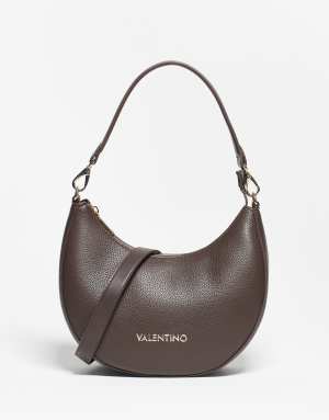 Valentino Alexia shoulder bag with crossbody strap in dark brown - BROWN