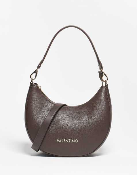 Valentino alexia shoulder bag with crossbody strap in dark brown - view 1