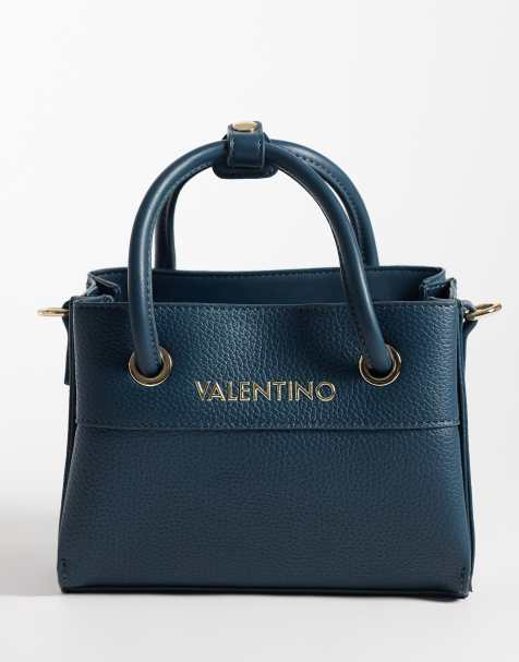 Valentino alexia top handle cross body bag in deep teal - view 1