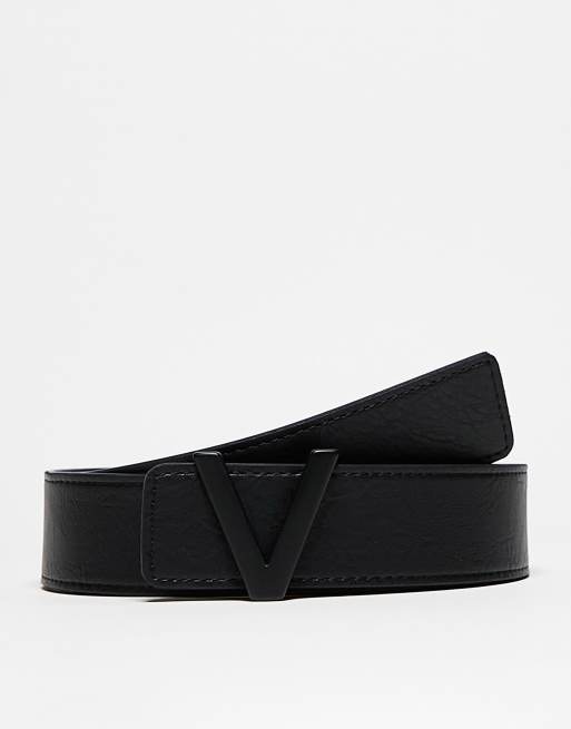 Valentino – Amaretto – Gürtel in Schwarz mit farblich abgestimmtem V-Logo, 2 von 4