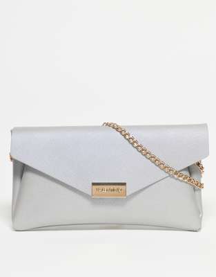 Valentino - Arpie - Envelope-Clutch in Silber mit Kettenriemen