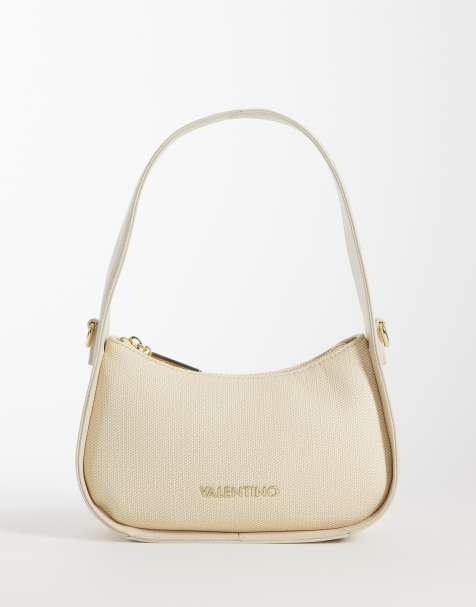 Valentino – Atena Re – Schlichte Schultertasche in Cremeweiß - view 1