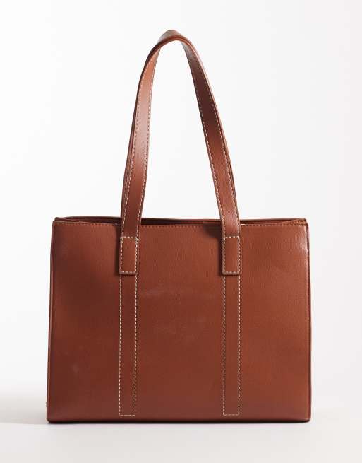 Valentino Aury Re shopper tote bag with crossbody strap in brown - BROWN, 3 of 4