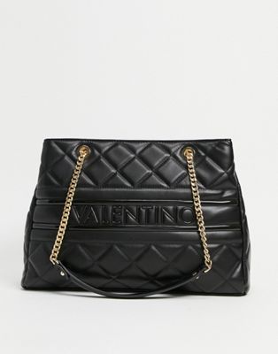 Valentino Bags Ada quilted embossed tote bag with chain strap in black - ASOS Price Checker