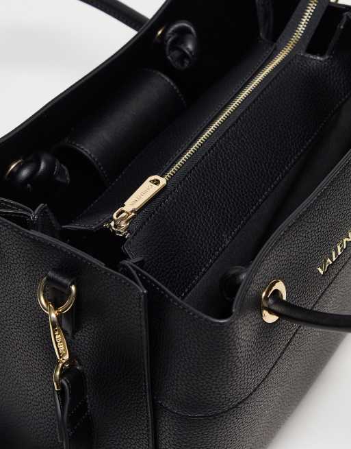 Alexia Black Logo Strap Tote Bag