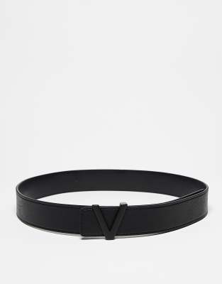 Valentino Bags Amaretto belt in black with tonal V logo - ASOS Price Checker
