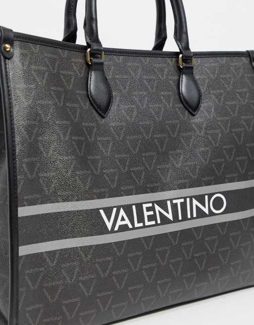 Valentino By Mario Valentino Babila Black Multi Repeat Logo Tote Bag