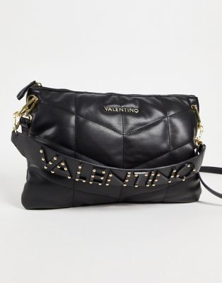 Valentino Bags Bamboo quilted shoulder bag with cross body strap in black