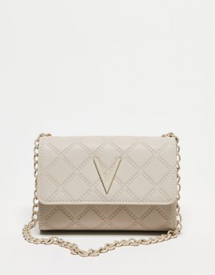 Valentino Bags Blush quilted crossbody foldover bag in ecru  - ASOS Price Checker
