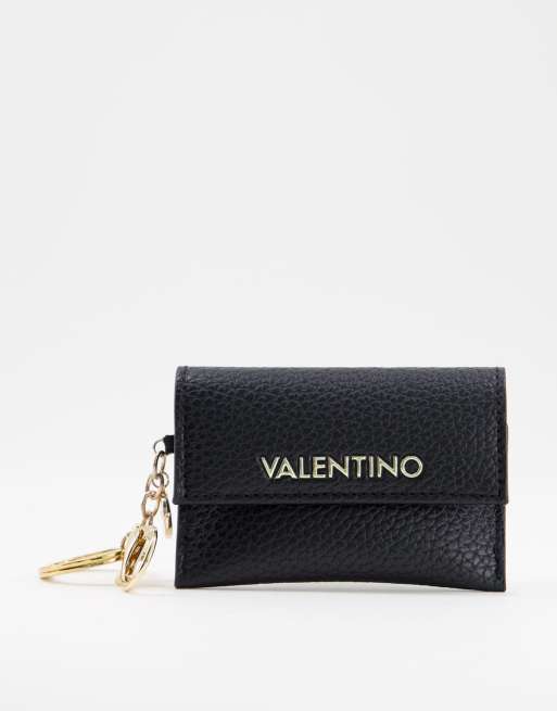 Valentino Bags card holder on key chain in black