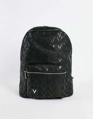 Valentino Bags Contrau all over logo backpack in black
