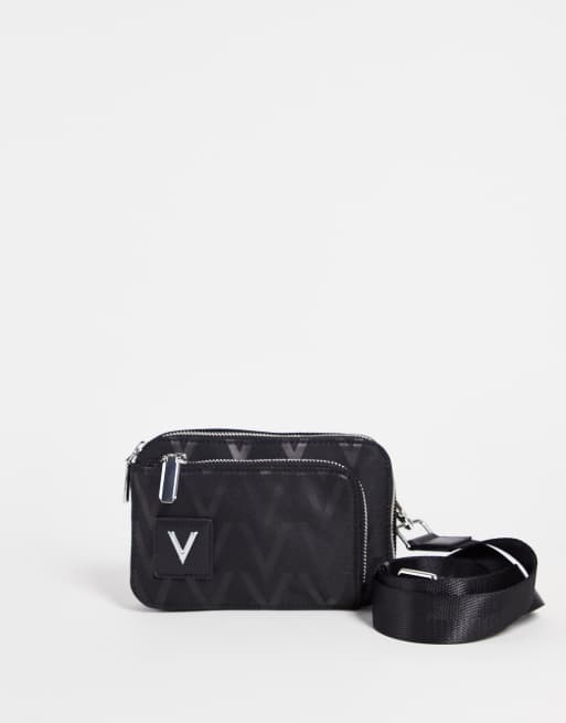 Valentino Bags Contrau all over logo flight bag in black ASOS