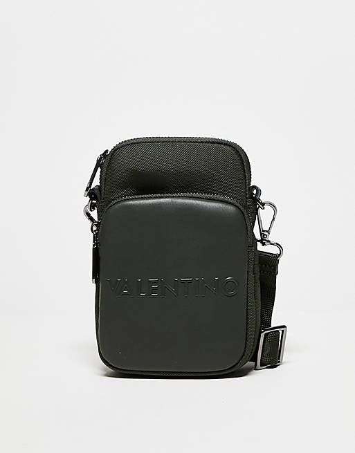 Valentino Bags cristian pocket detail crossbody bag in khaki | ASOS