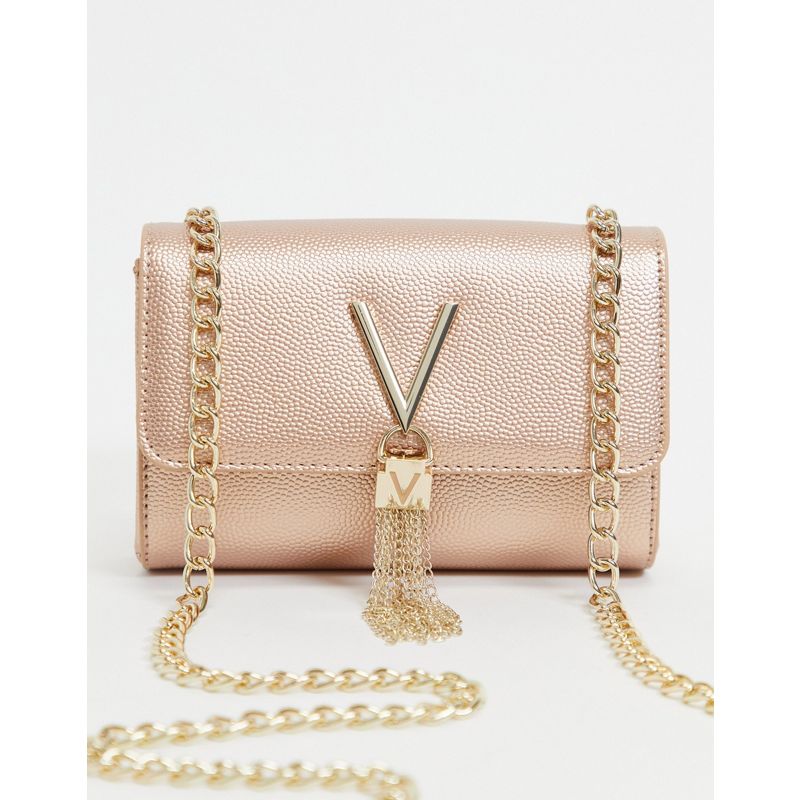 Borse e portafogli Borse di design Valentino Bags - Divina - Borsa a tracolla con patta e dettaglio con nappa oro rosa