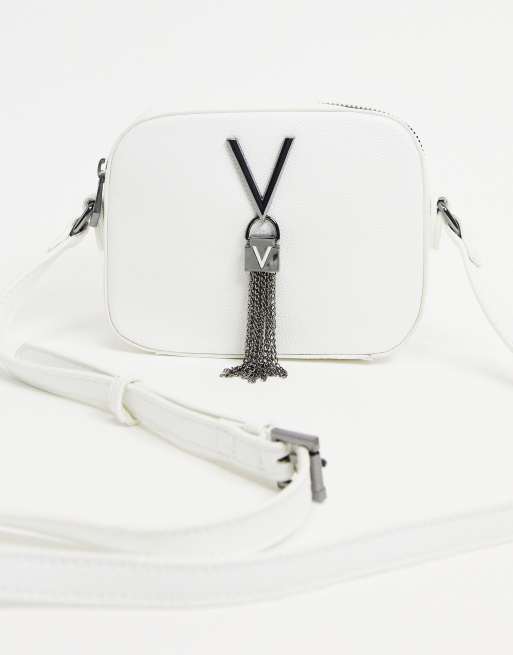 Valentino Bags - Divina - Camera bag a tracolla bianca con nappa