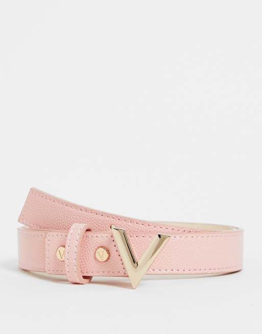 Valentino Bags - Divina - Ceinture avec logo V - Rose pâle
