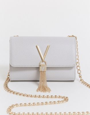 Valentino Bags Divina foldover clutch bag in grey | ASOS