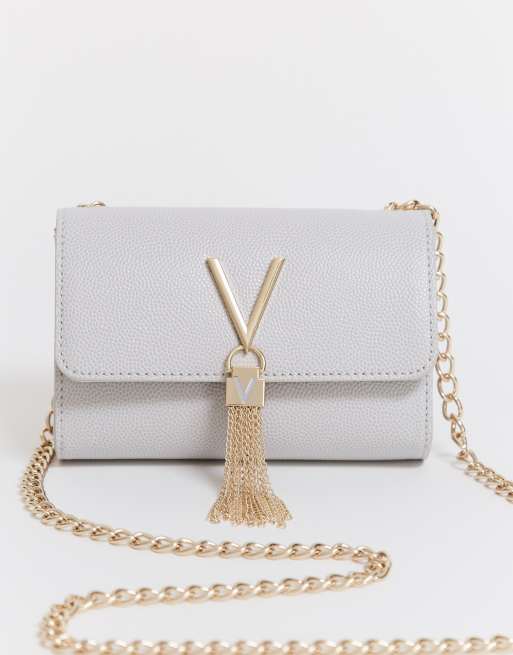 Valentino by Mario Valentino Divina foldover clutch bag in beige