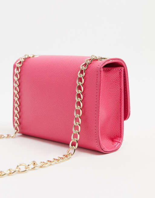 Valentino Bags Divina foldover tassel detail cross body bag in hot pink