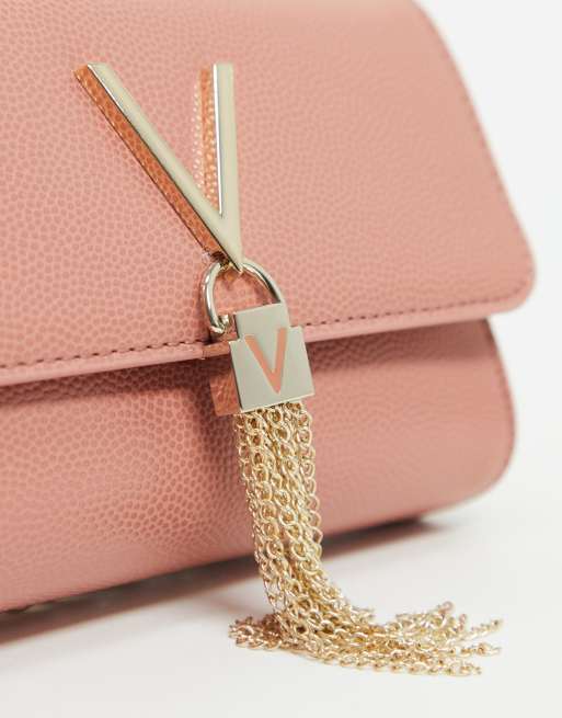 Valentino by Mario Valentino Foldover Tassel Cross Body Bag in Pink