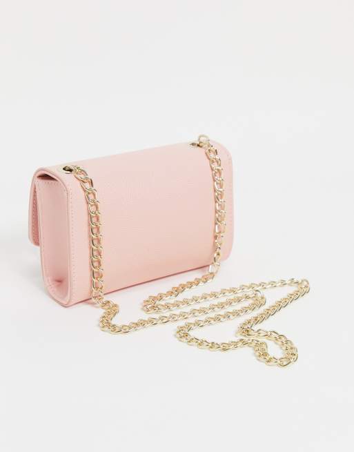 Valentino by Mario Valentino Exclusive Divina foldover tassel detail cross  body bag in pink