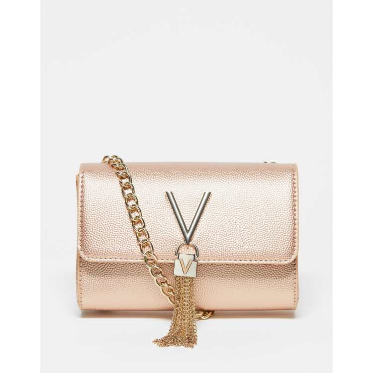 Valentino Bags Divina foldover tassel detail cross body bag in black