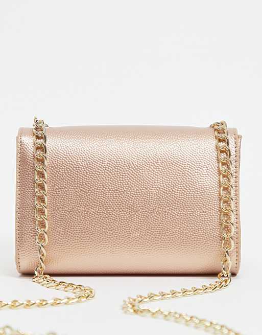 Valentino Bags Divina Oro Rosa Pebbled Clutch Bag