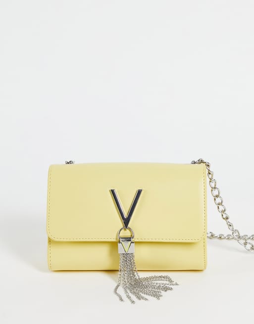 Valentino by mario valentino divina foldover tassel detail cross body bag in black hot sale