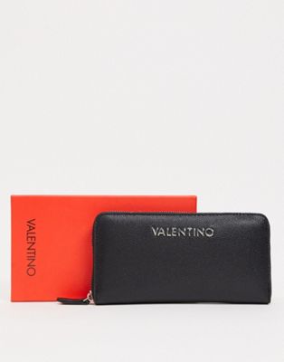 Valentino Bags – Divina – Geldbörse in Schwarz mit umlaufendem Reißverschluss