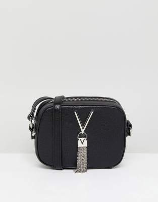 Valentino Divina tassel detail camera cross body bag in black | ASOS