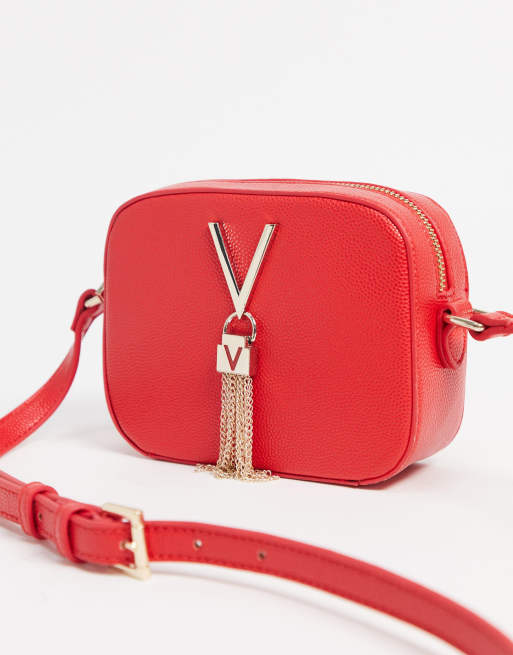 Valentino Bags Divina tassel detail camera cross body bag in red