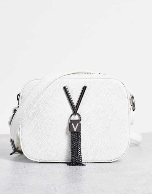 Valentino Bags Divina tassel detail camera cross body bag in white ASOS