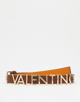 Valentino Bags Emma Winter logo belt in tan